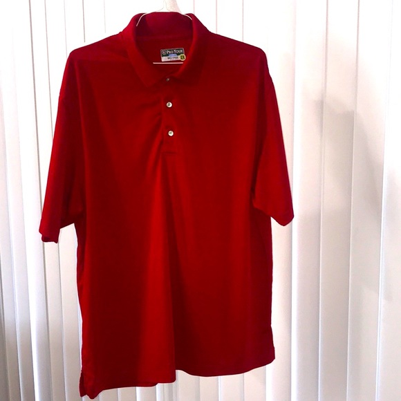 PGA Pro Tour CoolPlay RED Golf Polo Shirt Size 2XL BIG AND TALL - Picture 5 of 8